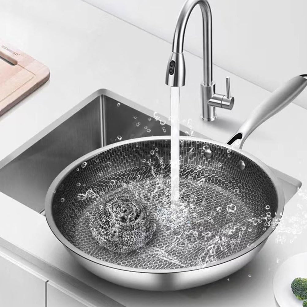 BESPORTBLE Padella Fondo Piatto Acciaio Inossidabile in Uova e Rivestimento Antiaderente una Distribuzione Uniforme del Calore Cucine Domestiche