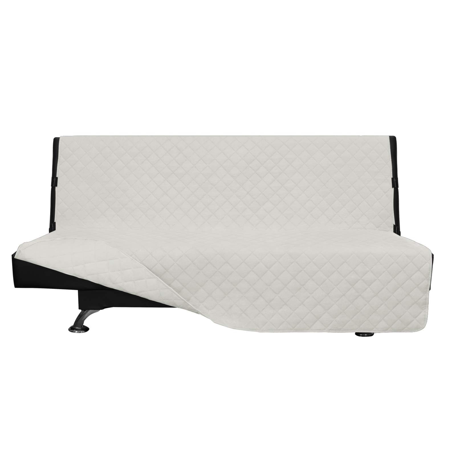 Easy-Going Reversible Couch Cover, Large Futon Sofa, Ivory/Ivory