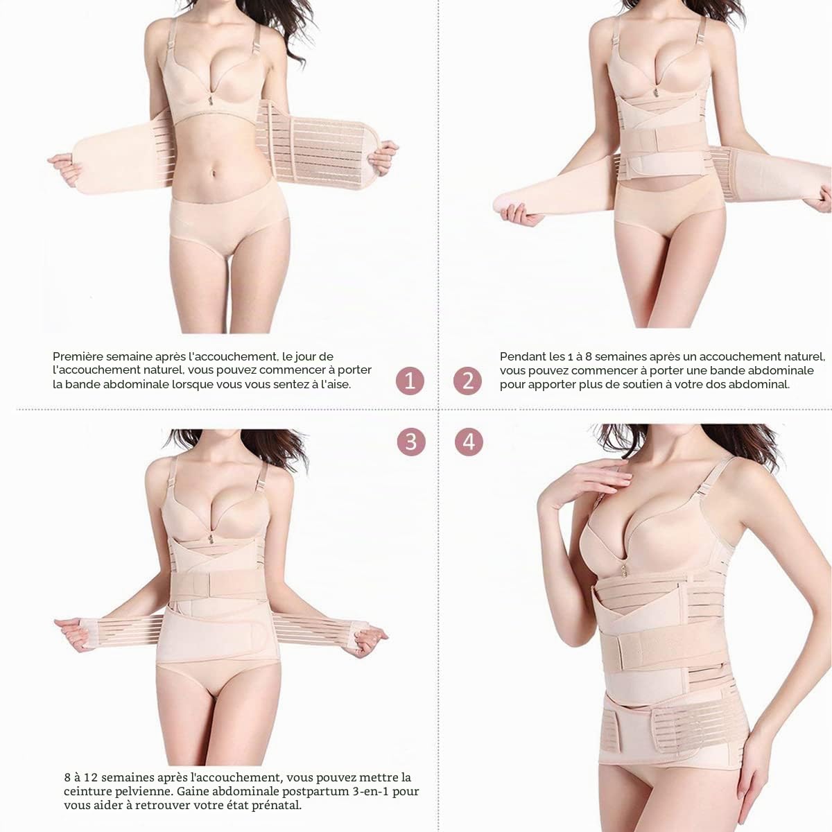Ceinture Post Accouchement: 3 In 1 Gaine Post Accouchement Ceinture Abdominale Femme Post Accouchement - Gaine Apres Accouchement Post Partum Ventre Plat