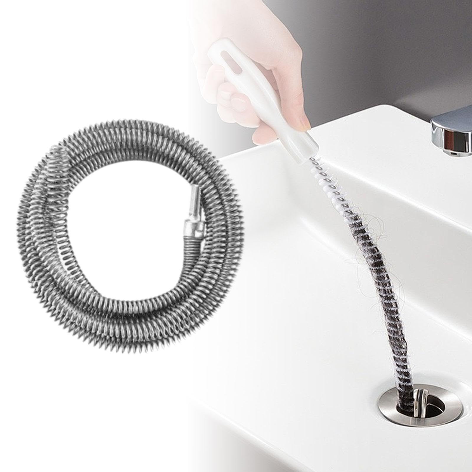 MERIGLARE Desatascador de Desagües con Resorte, Fácil de Instalar, 16 Mm, Flexible con Resorte, Herramienta de Desatasco para Obstrucciones de, 10m