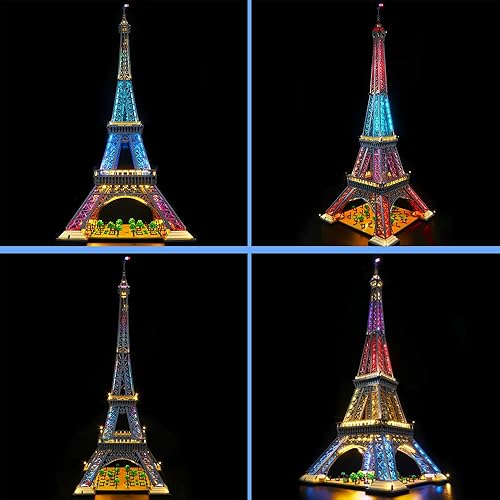 Miniatura 8 de VONADO Kit de luz LED para juego de torre Eiffel Lego 10307 sin modelo kit de iluminación Buliding compatible con juguetes de construcción Lego