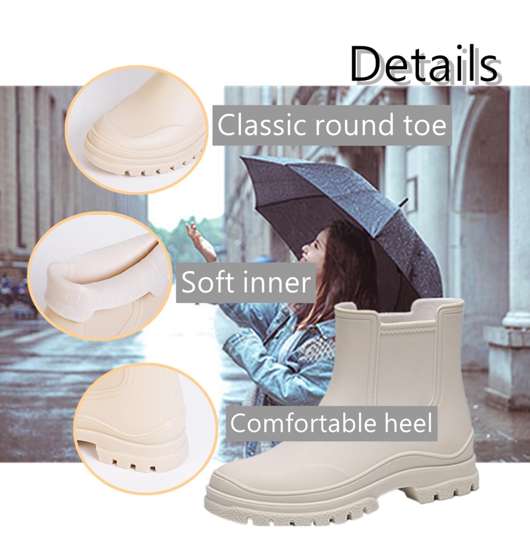 Botas de Agua Impermeable Mujer Niñas Chelsea Wellington Goma