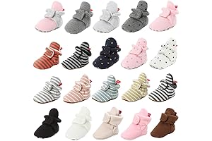 HsdsBebe Unisex Newborn Baby Cotton Booties Non-Slip Sole for Toddler Boys Girls...
