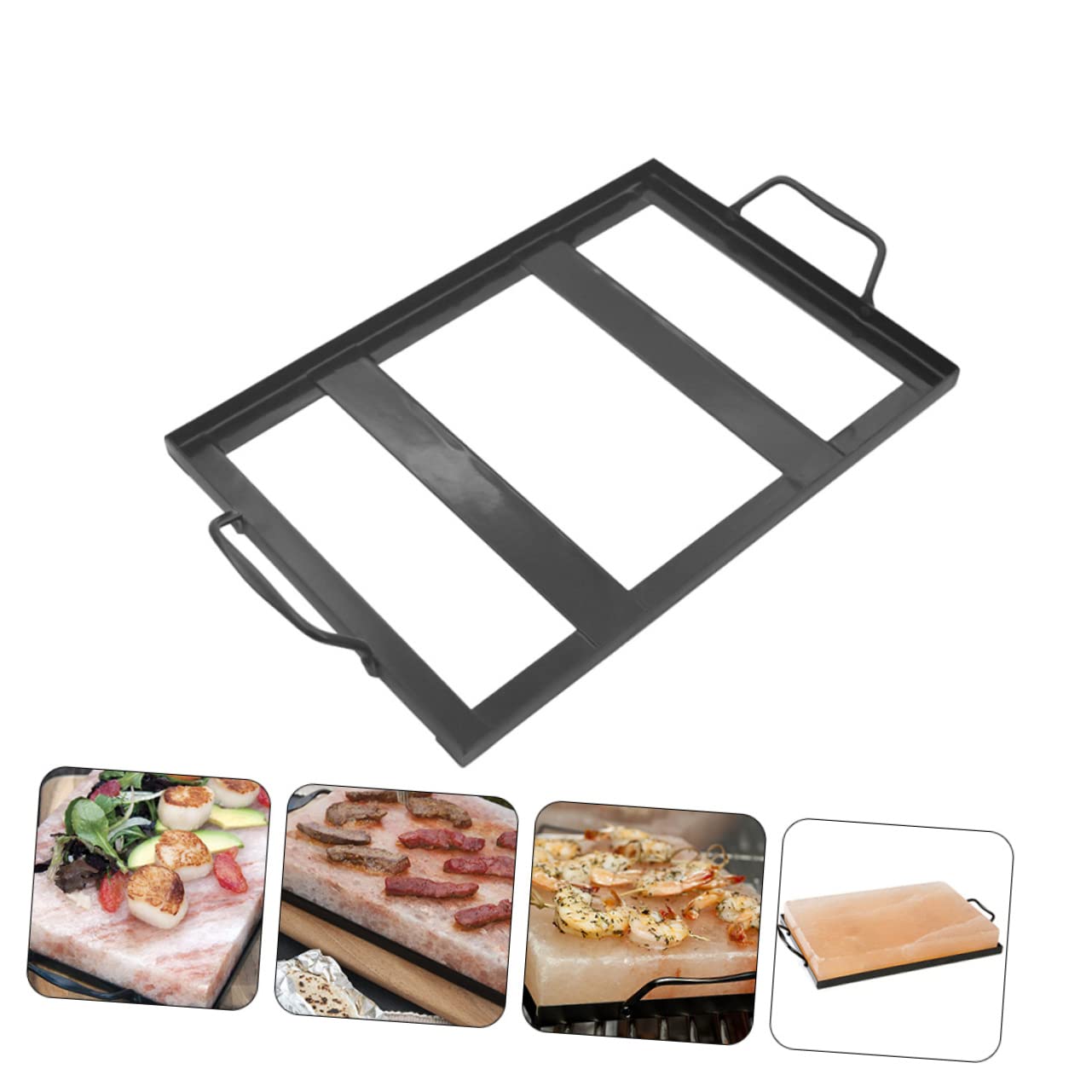 Toyvian 1Pc Black Salt Plate Rack for BBQ Premium Grill Rack for Barbecue Cooking for Outdoor Grilling Indoor Cooking Durable and Easy to Clean BBQ Tool