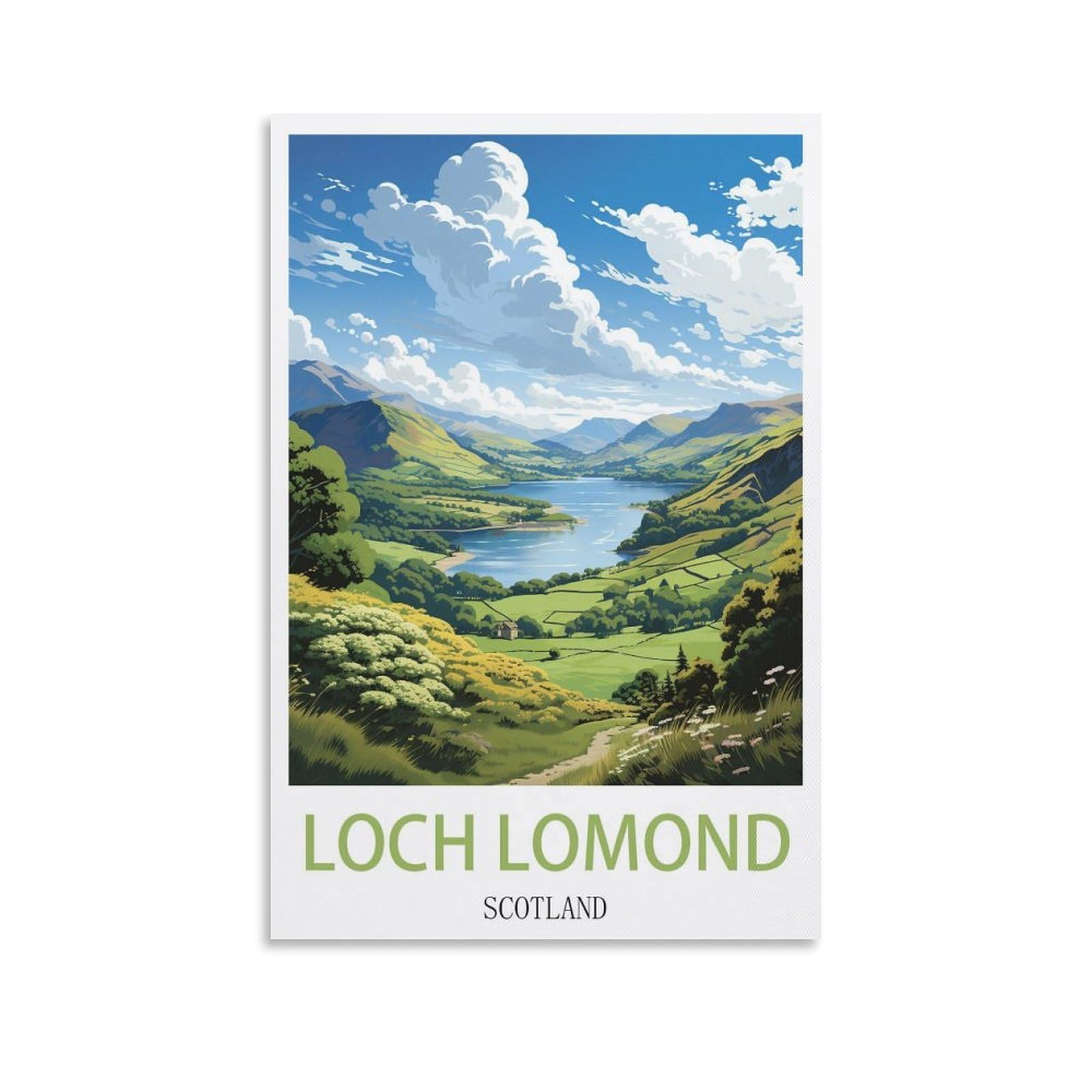 EZMLFA 5D Diamond Art Kits for Beginner,Loch Lomond Scotland,Beginners,DIY Full Round Drill Diamond Dot Gem Art Kits for Adults,Crafts for Decor 30x40cm