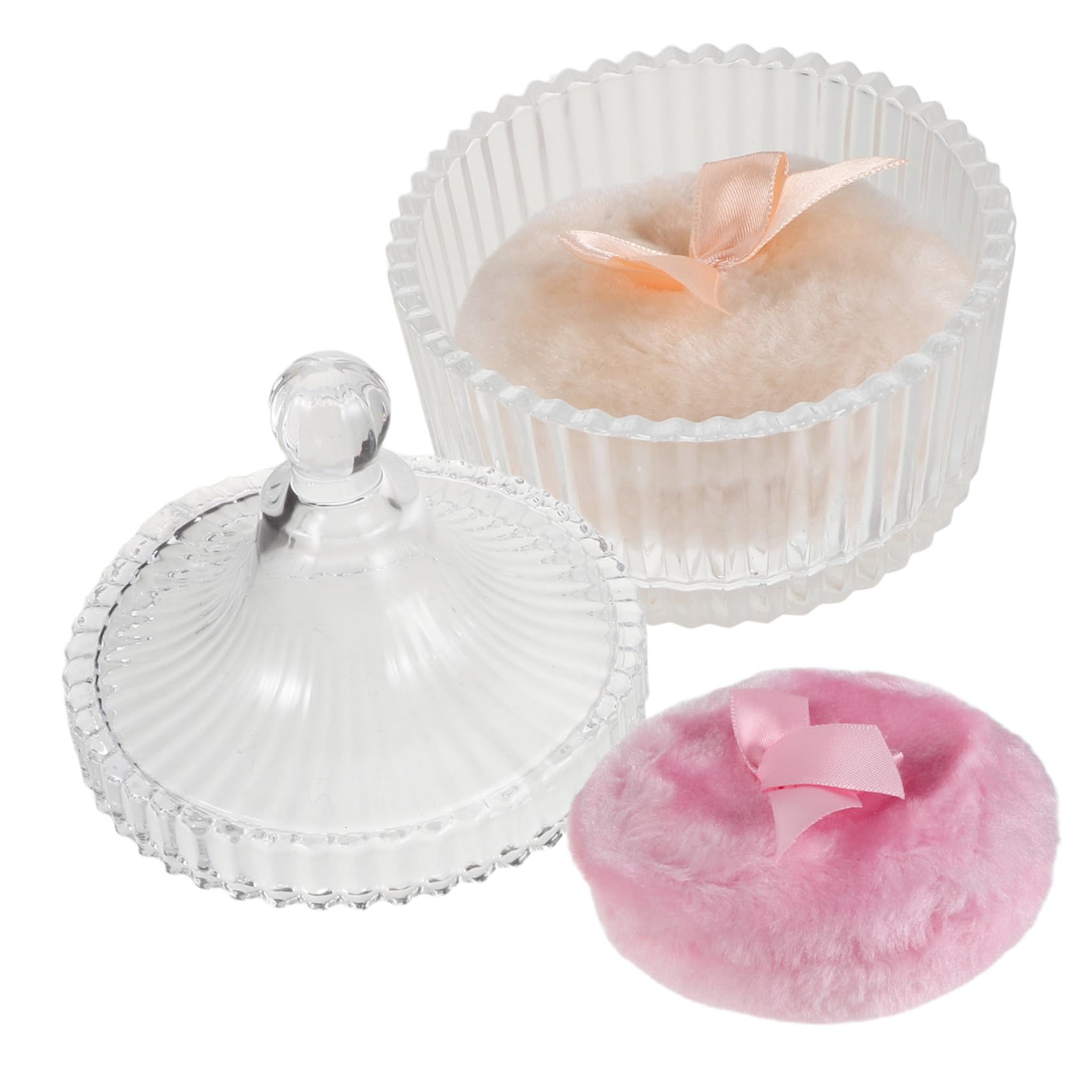 ❤️Powder Dusting Glass Container With Puff