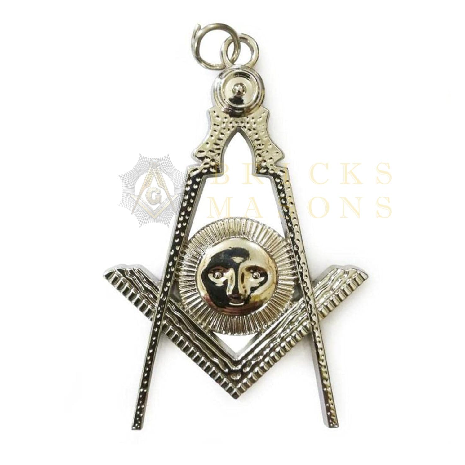 Bricks Masons Masonic Collar Silver Jewel - Senior Deacon