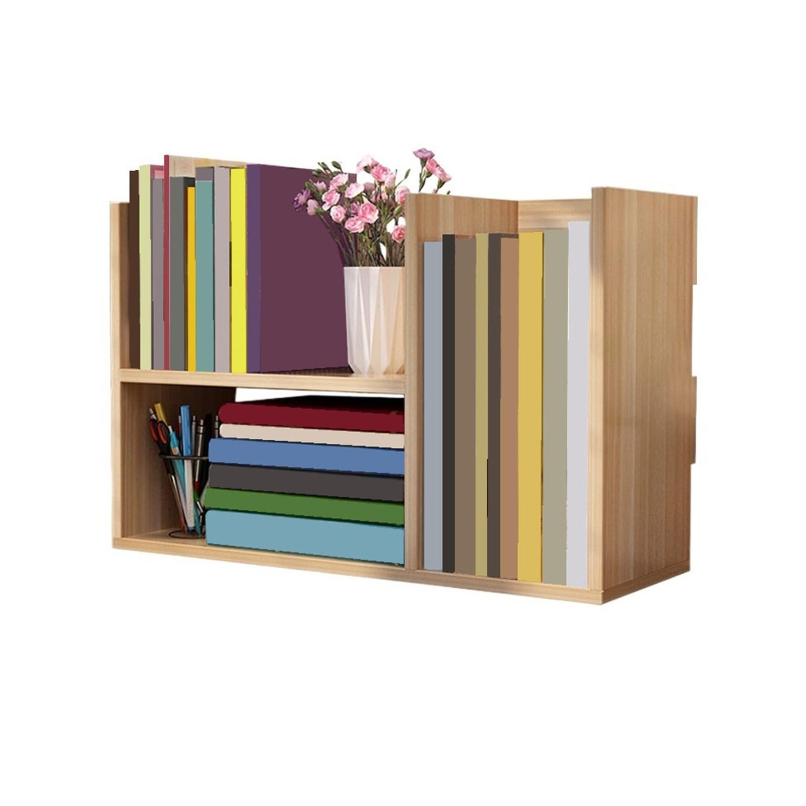 Zhaoj24-05 Bookcase Tabletop Categorized Small Bookshelf Density Board Storage Rack for Office Study