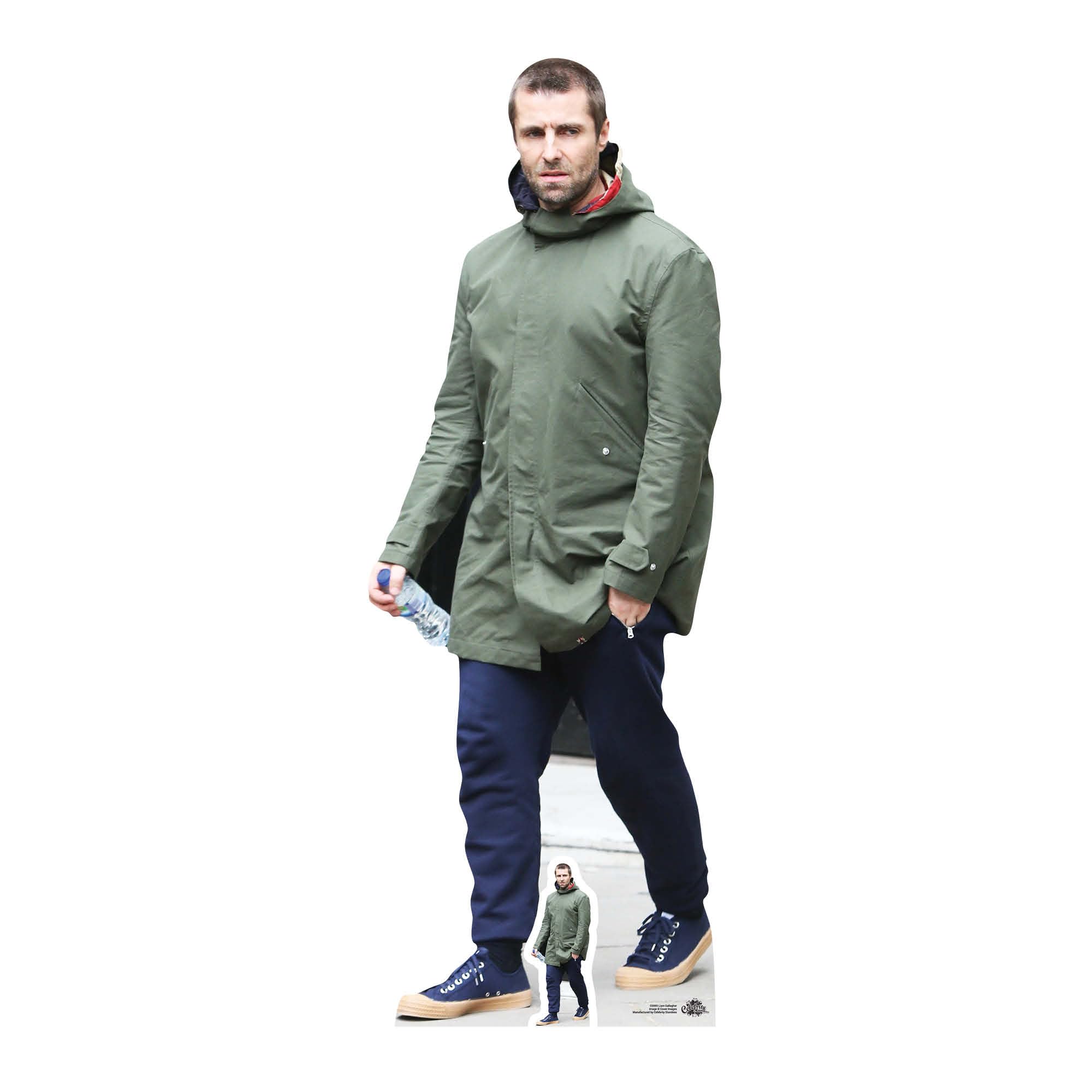 STAR CUTOUTS CS695 Life Size Cut Out with Mini Version of Liam Gallagher, Cardboard, Multi-Colour, 178 x 64 x 178 cm