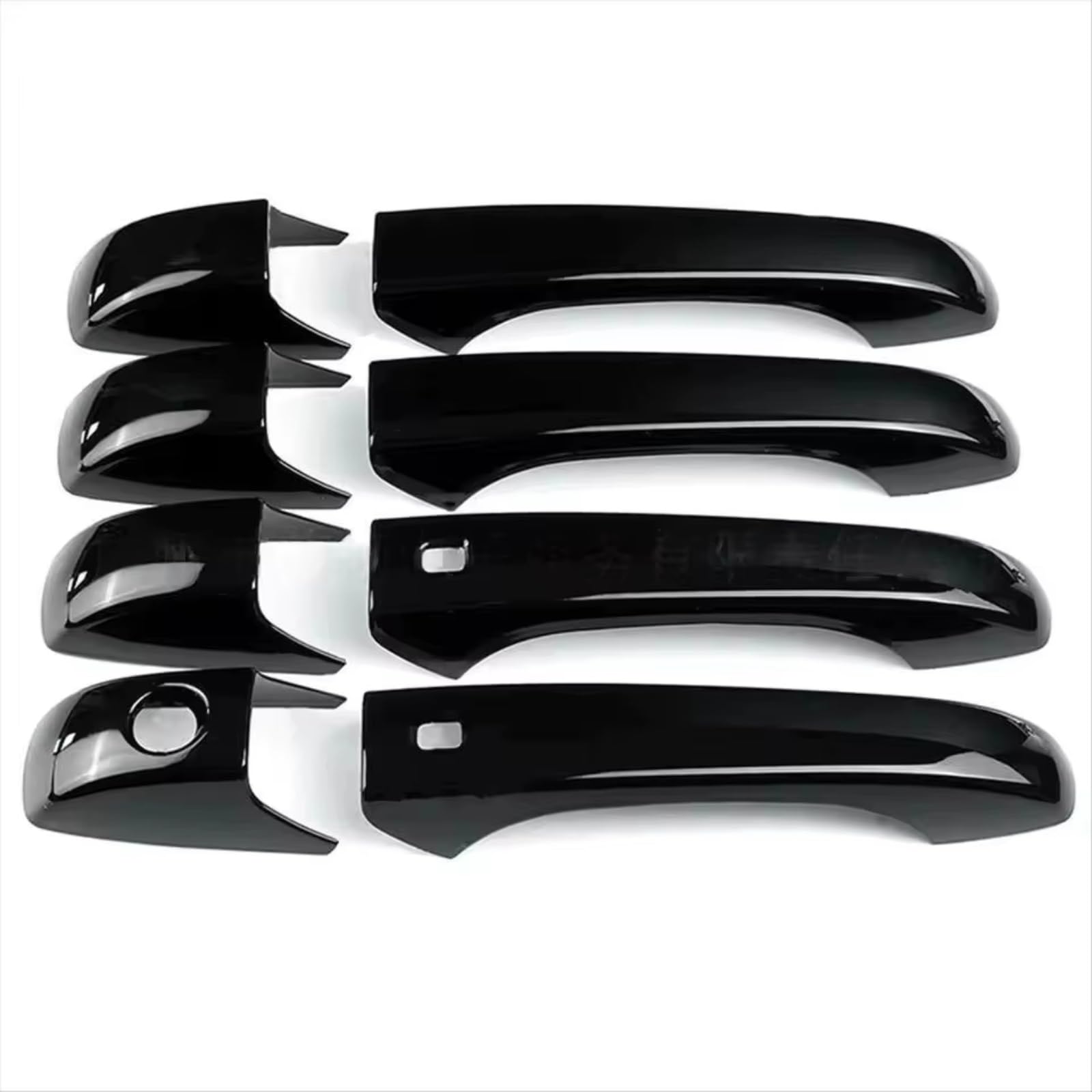 Qdzvalumv Black Car Door Handles Cover Shell Compatible With Jeep For Grand For Cherokee 2011-2019 Car Exterior Door Handle Carbon Fiber Pattern Protective Cover Trim Set(Black)