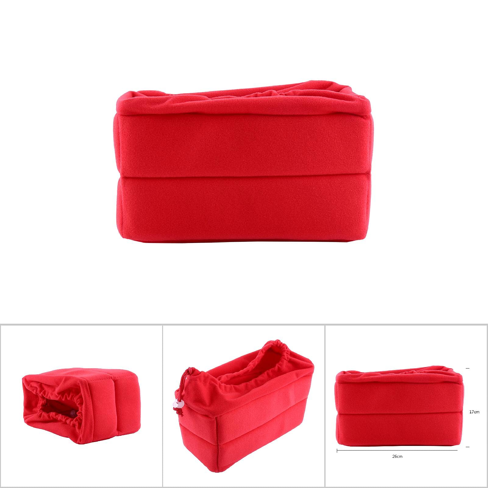 Borsa per fotocamera imbottita con divisorio universale con inserto antiurto Fotocamera DSLR Blu Rosso Nero (Rossa)