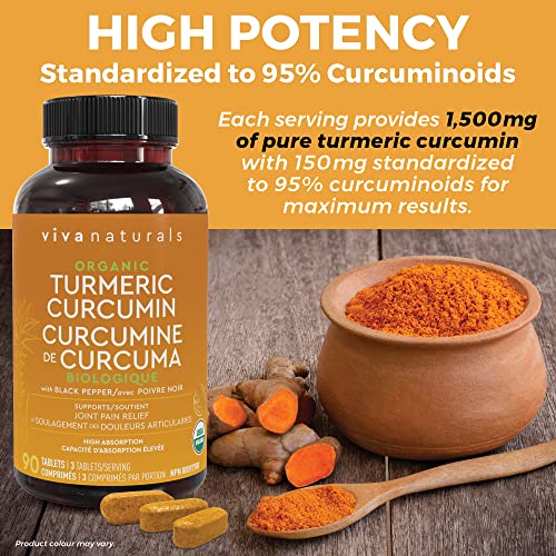 Viva-Naturals-Organic-Turmeric-Curcumin-Supplement-1500mg-90-Tablets-Turmeric-Curcumin-with-with-Black-Pepper-for-Superior-Absorption-High-Potency-Standardized-to-95-Curcuminoids-Joint-Support