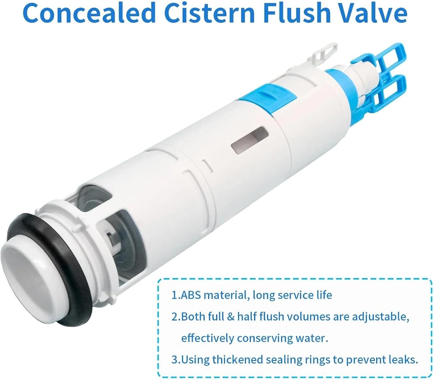 Concealed Toilet Flush Valve Replacement Model Dual Push Button Compatible with One-Piece Parts