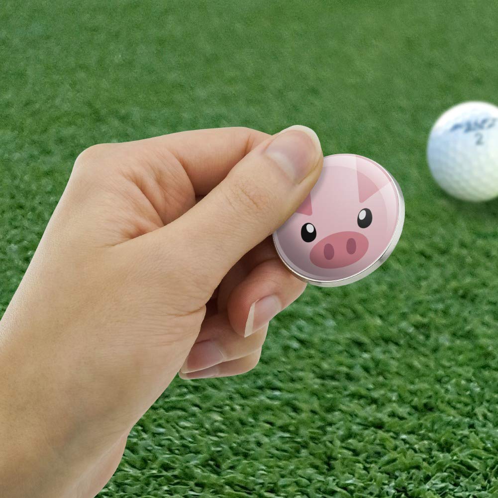 GRAPHICS & MORE Pig Face Farm Animal Golfing Premium Metal Golf Ball Marker