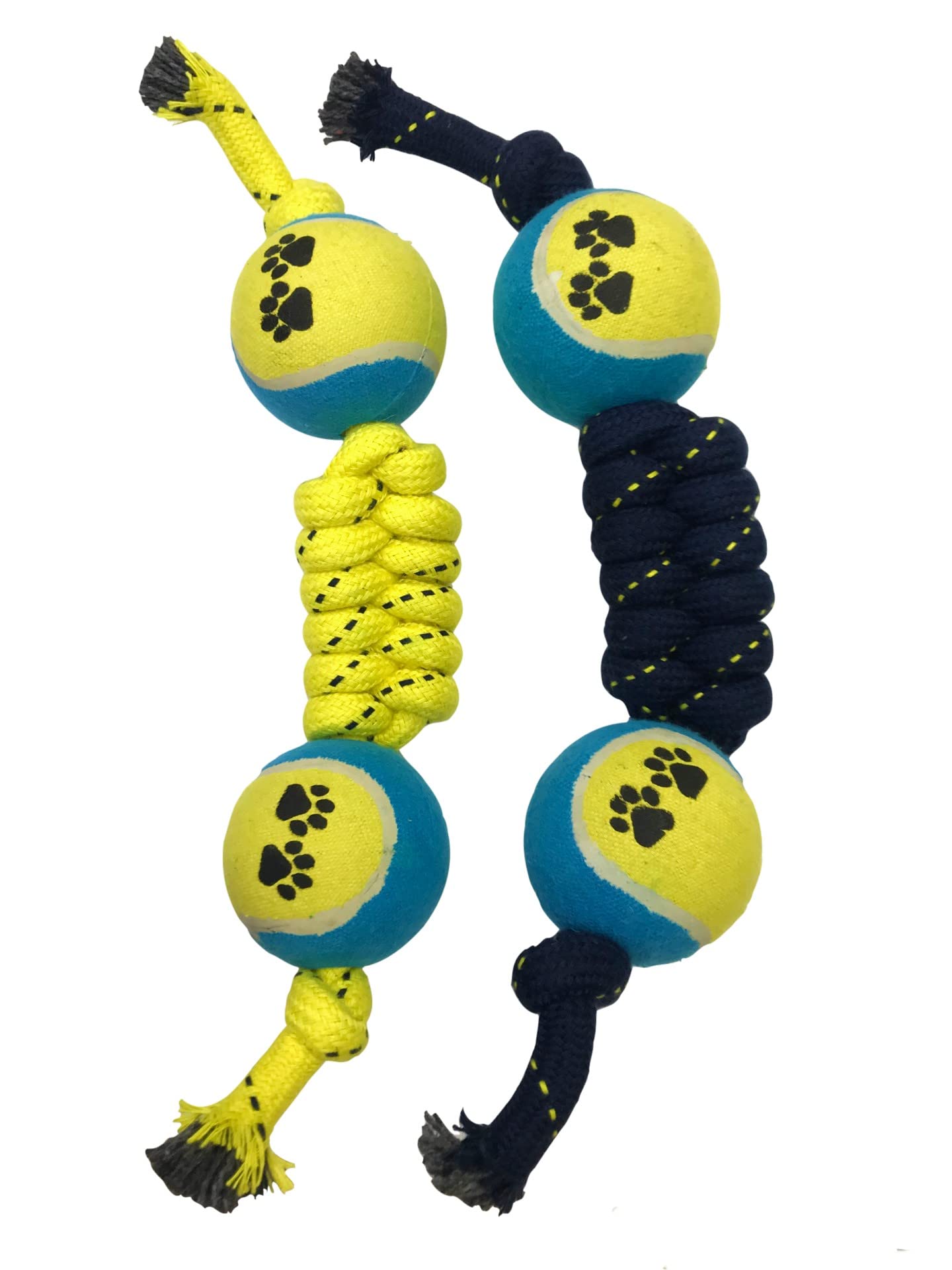 The Woof Company Rope Knotted Chewable Tennis Ball Dumbles Toys for Dogs & Pets (Pack of 2) (B09P1S72K4) Amazon Price History, Amazon Price Tracker