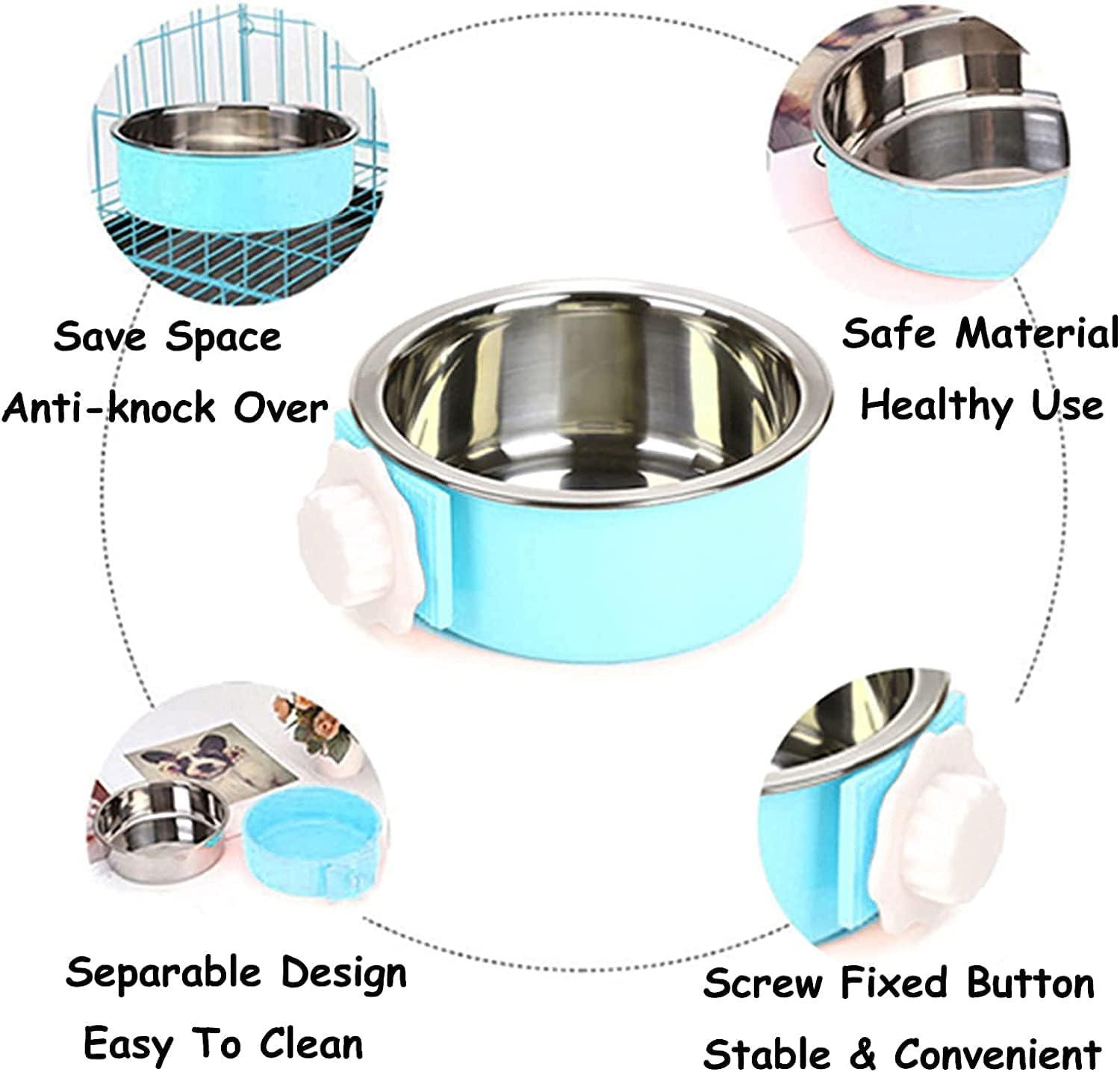 PINVNBY Rabbit Litter Box with Drawer for Cage Bunny Corner Litter Pan Box Small Animal Litter Pan Hanging Feed Bowls Cage Potty Trainer Pet Toilet for Rabbit Guinea Pigs Chinchilla Ferret - image 3
