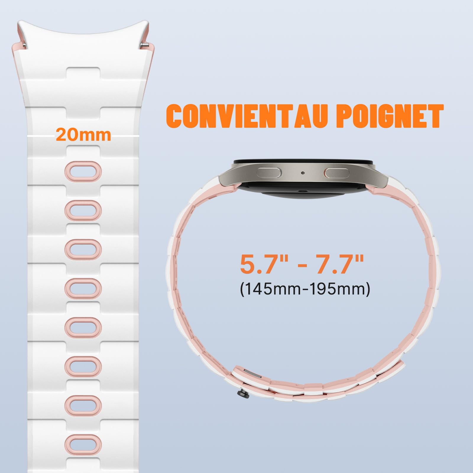 Bandletic Bracelet Compatible avec Samsung Galaxy Watch 7/6/4/5 40/44mm