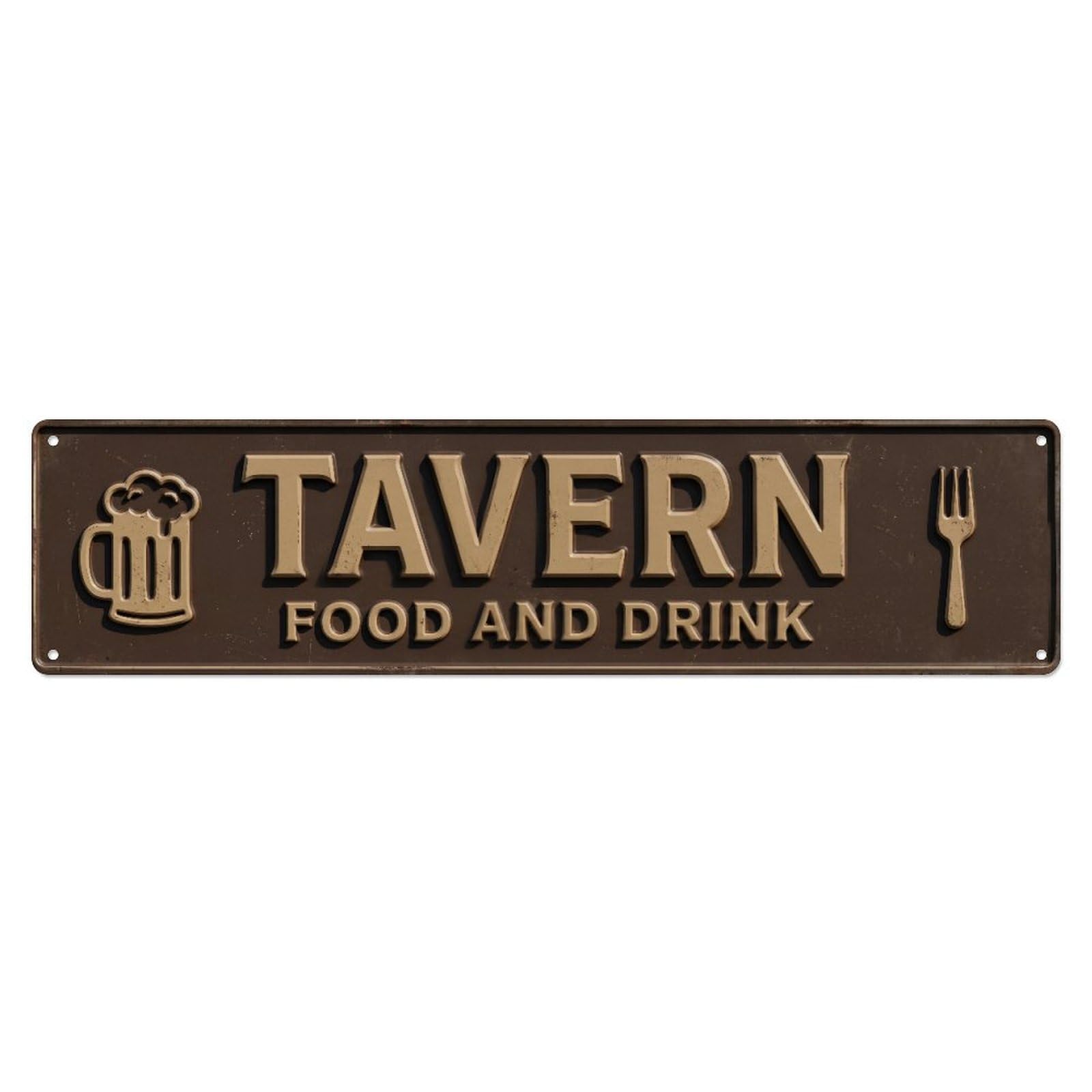 TAVERN Hearty Meals Metal Tin Skinny Sign Plaque Wall Decor for Cafe, Club Bar, Office, Home Garden Metal Poster 4x16Inch
