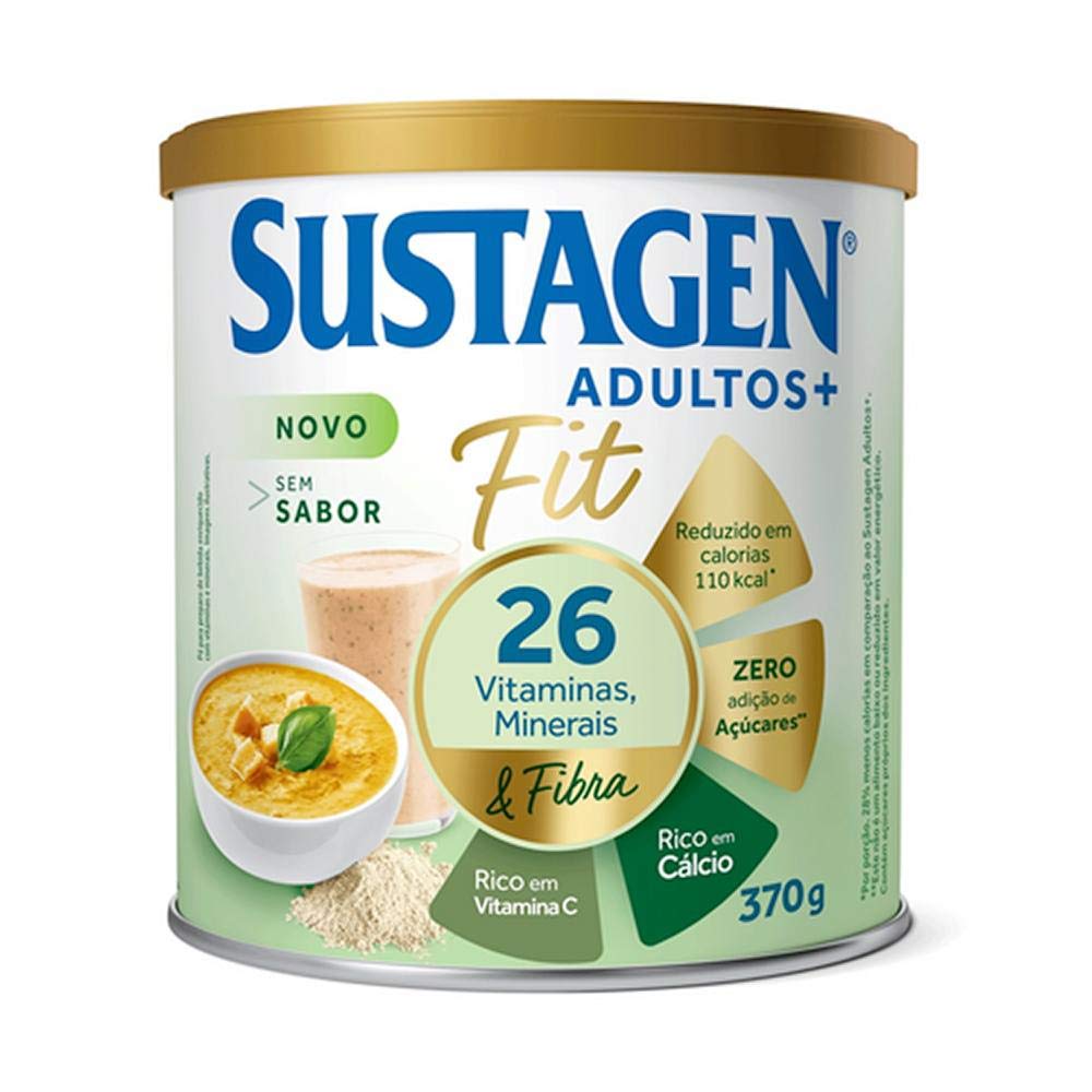 Complemento Alimentar Sustagen Adultos Fit Sem sabor Lata 370g