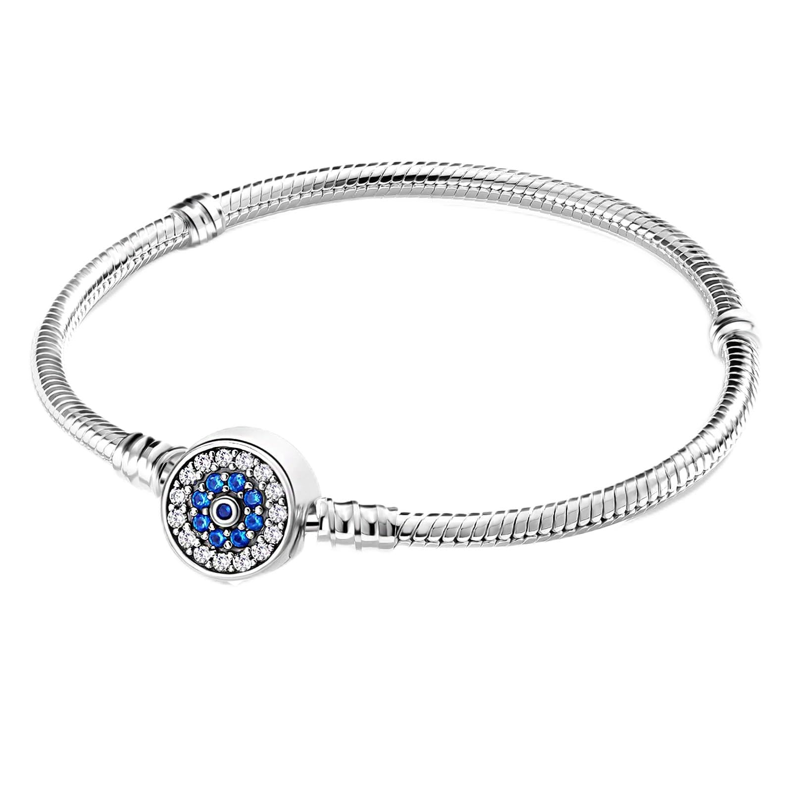 FLUFLO Armband Damen 925 Sterling Silber, Armbänder Moments Schlangen-Gliederarmband Armkette für Pandora Charm Anhänger, Valentinstag Muttertag Geburtstags Geschenk für Frauen Freundin Mama B01