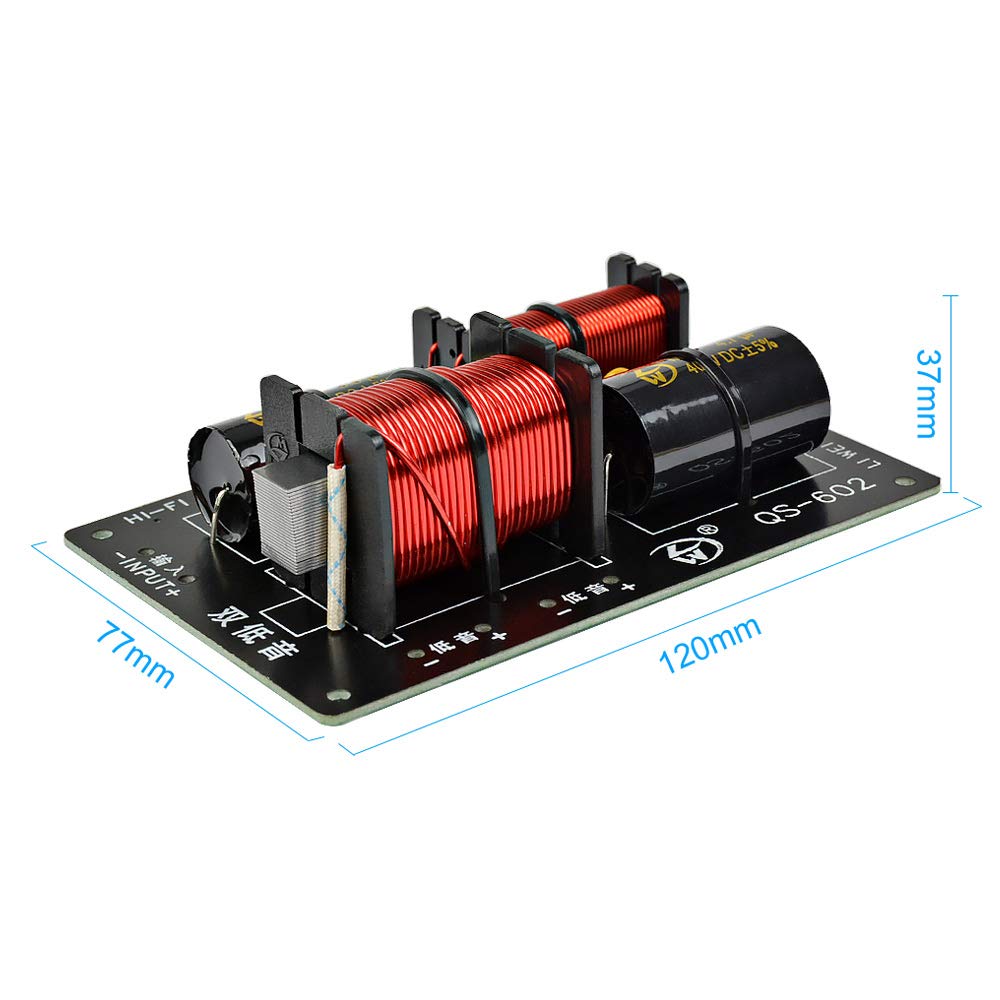 JINGERL 2PCS 350W Speaker Crossover Treble +Dual Bass 3 Ways Frequency Divider For 4-8 Ohm Speakers Filter 12dB 2800Hz 700W