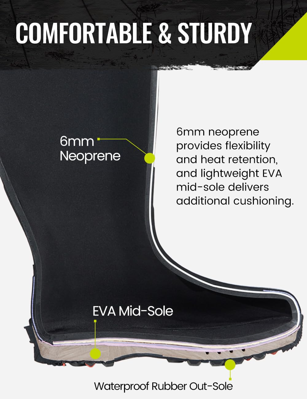 TIDEWE Hunting Boot for Men, Insulated Waterproof Sturdy 16