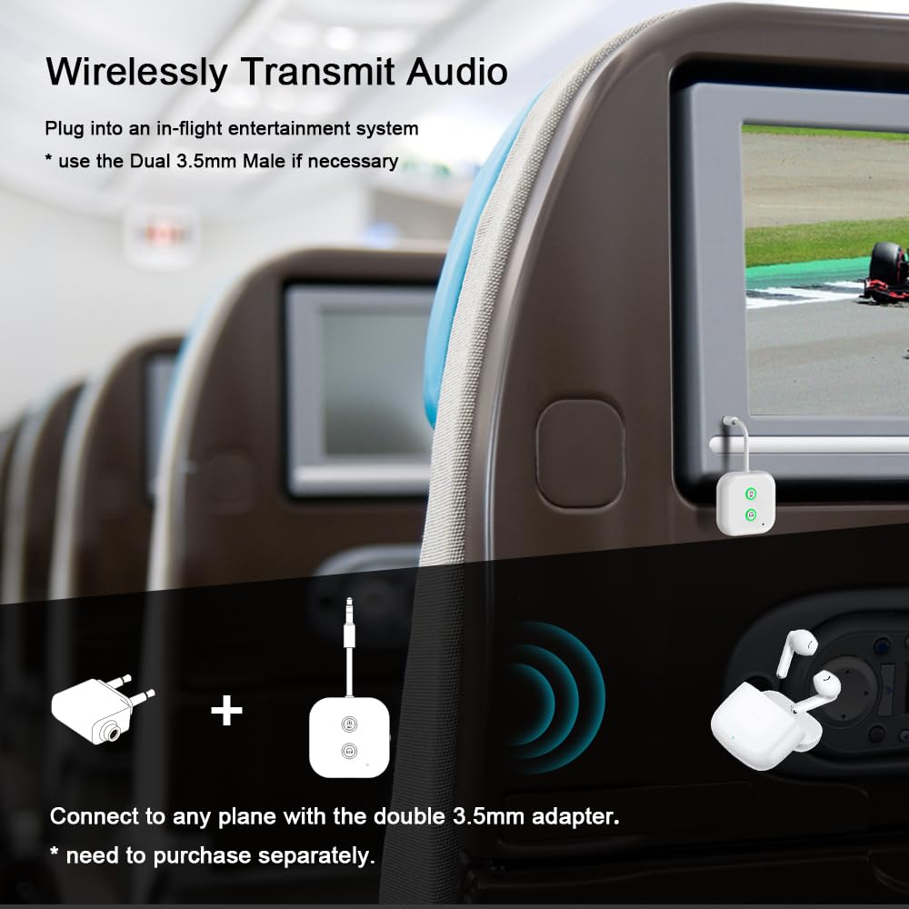 Émetteur Et Récepteur Bluetooth 5.0, Adaptateur Audio Sans Fil 2 En 1 De 3,5 Mm Avec écran LCD, Faible Latence, Micro Et Batterie Intégrés, Adaptateur