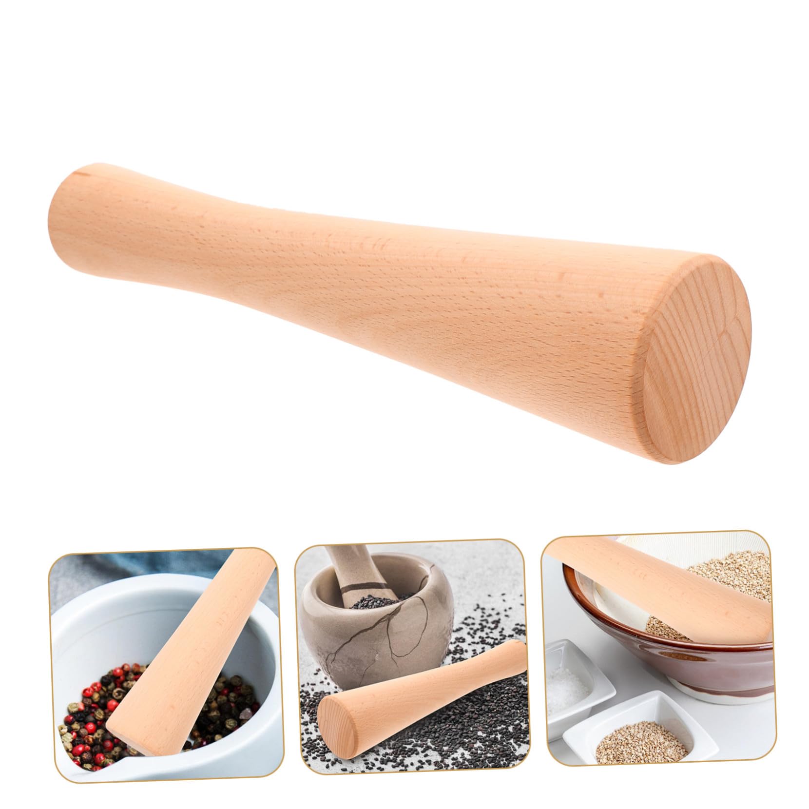 BESTYASH Pilon en bois ergonomique pour choucroute - Accessoire de fermentation stable avec poignée confortable - Presse-herbes durable pour légumes et fermentation des légumes à la maison