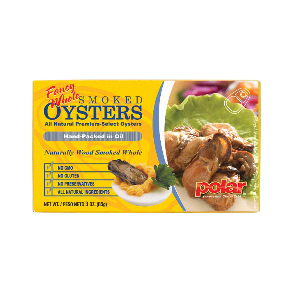 MW Polar Fancy Whole Smoked Oysters, 12Count, 3 ounce
