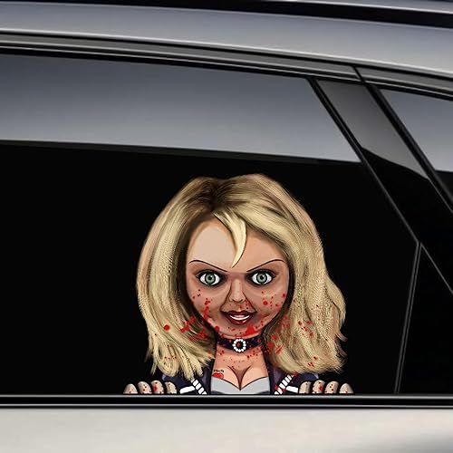 Miniatura 3 de Calcomanía de terror para automóvil, divertida calcomanía de mirada para parachoques de ventana de automóvil, impermeable, calcomanía de vinilo para