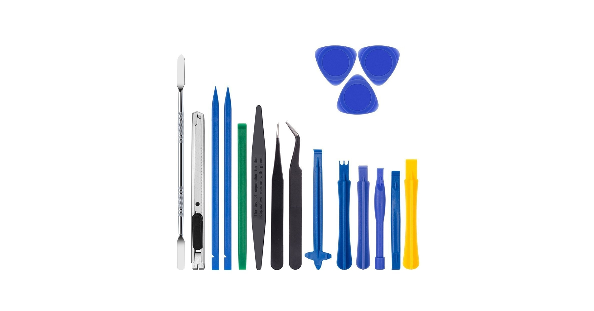 Zacro 18 in 1 Professional Opening Pry Tool Repair Kit with Non-Abrasive Nylon Spudgers and Pack of 2 Anti-Static Tweezers Zacro 18 in 1 Professional Opening Pry Tool Repair Kit with Non-Abrasive Nylon Spudgers and Pack of 2 Anti-Static Tweezers