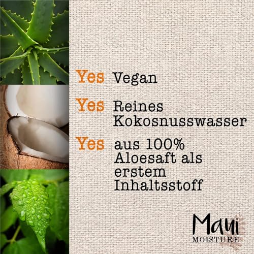 Maui Moisture Coconut Oil Shampoo 385 ml, pflegendes Haarshampoo mit Kokosöl, Plumeria- und Papaya-Extrakt, für lockiges Haar, ohne Sulfate und Silikone