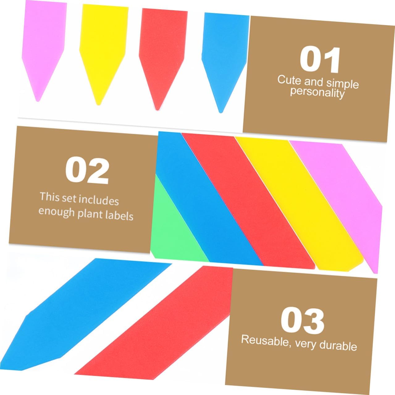 VILLCASE 600pcs Plastic Plant Labels Stakes Nursery Garden Markers for Flowers and Vegetables, Waterproof Small Garden Stake Tags 10x1.8cm Multicolor Assortment for Outdoor Plant