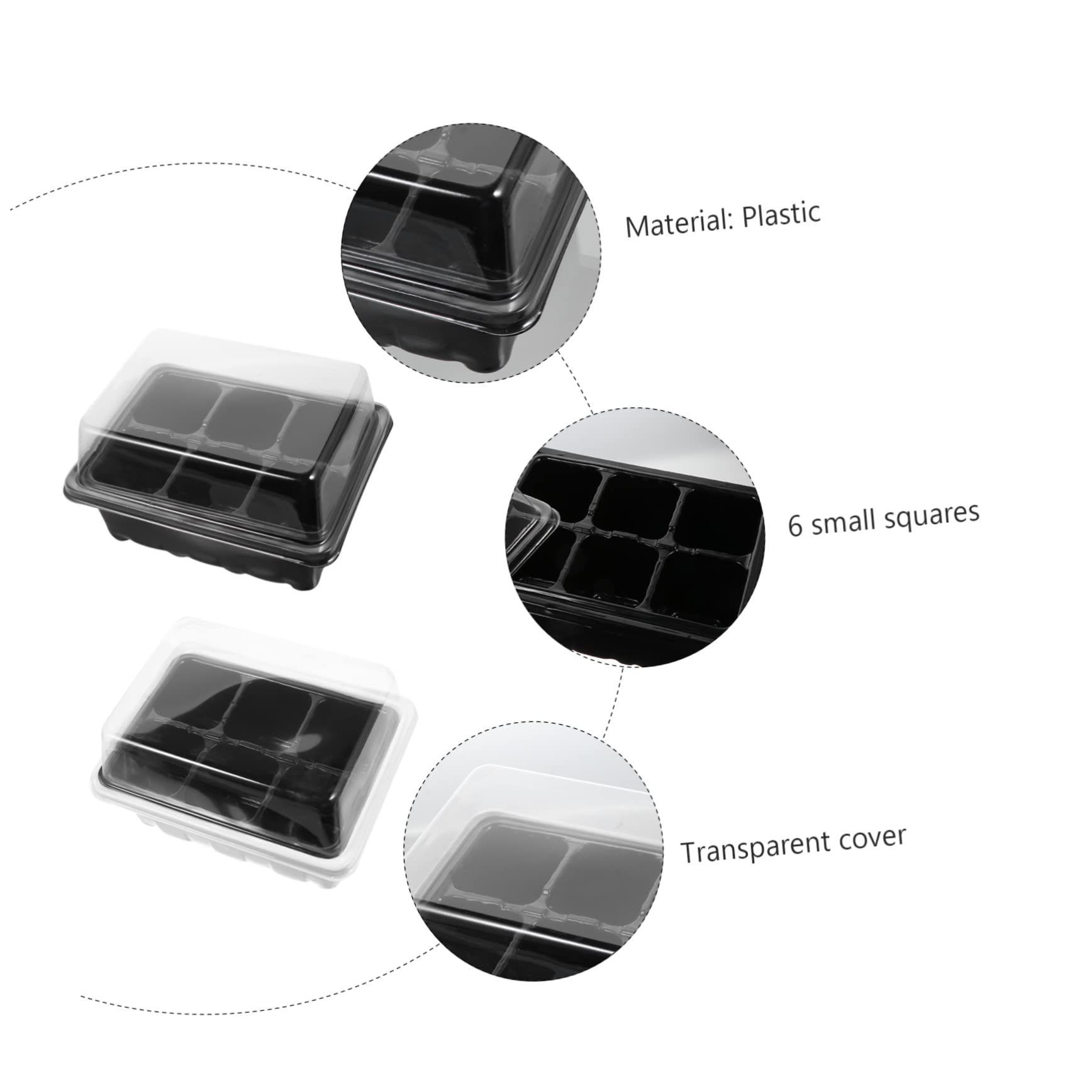ibasenice 10sätze Schalen Garten Gewächshaus Starter Kit Zellschalen Für Setzlinge Keimschalen Mit Löchern Am Boden Transparentem Deckel Für Wärme Und Licht Zum Anbau Von Mini-grünpflanzen u