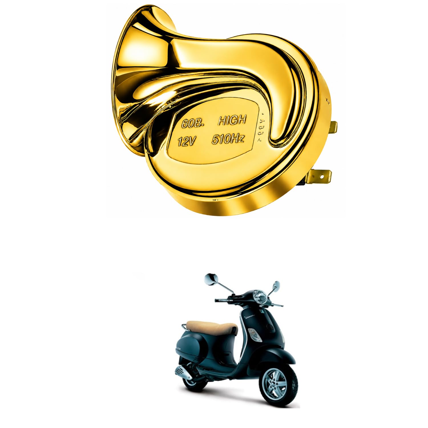 Universal 12V Snail Tweeter Horn 300dB Super Loud Waterproof Electric Horn, Premium Chrome Finish, Heavy Duty Brass Terminals for Car, Bike, Truck, SUV Comfortable With Ves-pa-image-32