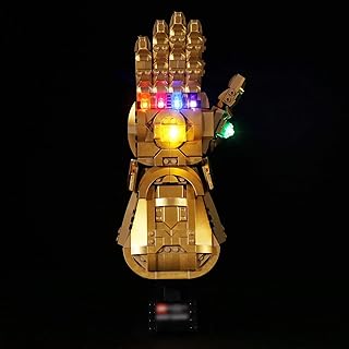 LED Light for Lego 76191 Infinity Gauntlet Collectible Building Kit, Decoration Lights for Thanos Hand Gauntlet Model, Basic Version Lighting for Infinity Stones (Lights Kit Only,No Lego Model)