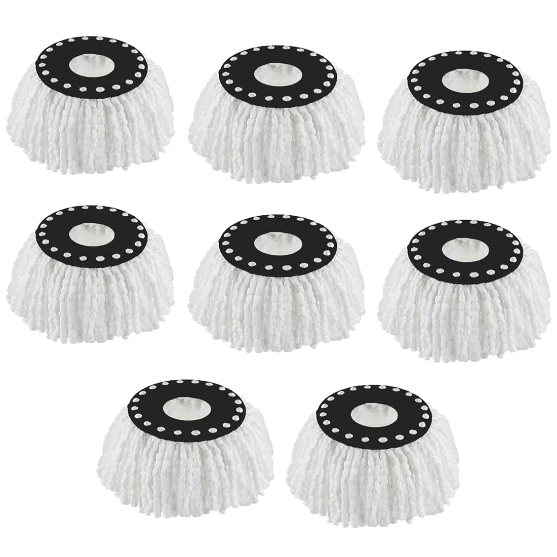 TOPREDO 360 Rotating Magic Spin Microfiber Mop Head Refill Super Absorbent Refills for All Home & Office Floor Cleaning only - 8 Pcs Set (White)