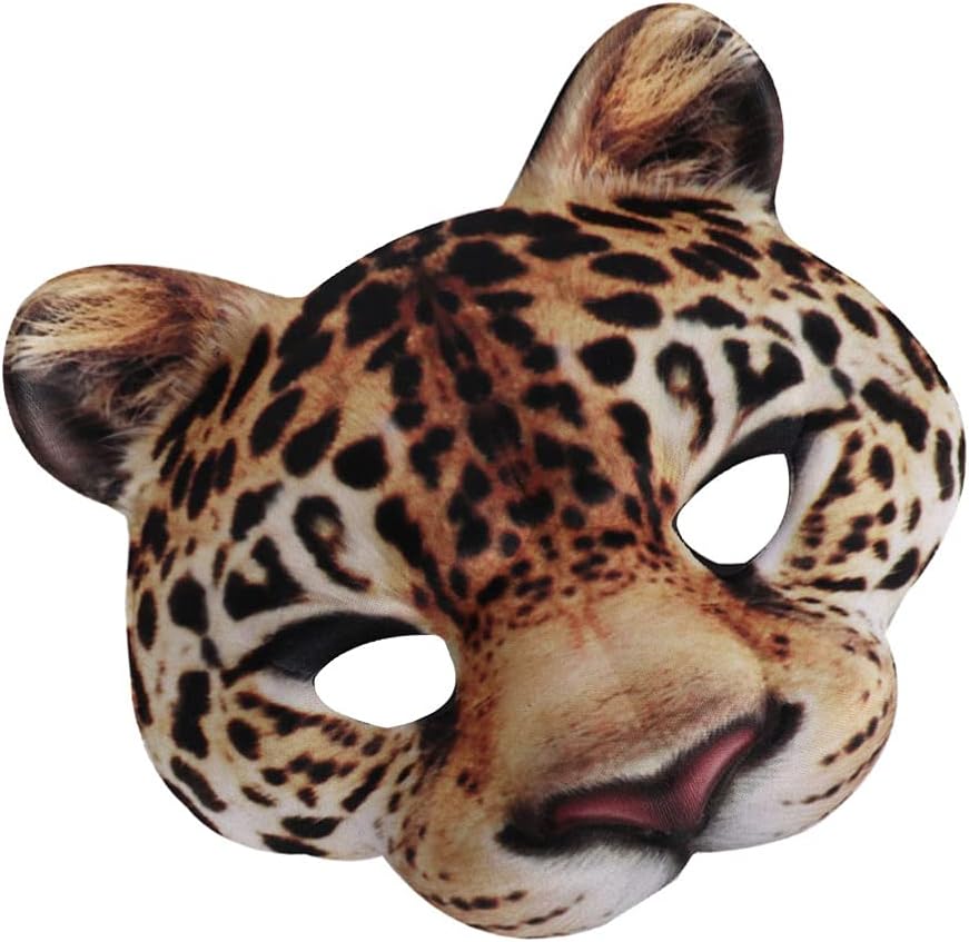 Amosfun Half Face Masquerade Masks Venetian Animal Leopard Half Masks Costumes Mardi Gras Masks with Bells Cosplay Kabuki Cat Masks for Masquerade Dancing Party : Toys & Games