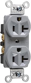 Legrand Pass & Seymour CRB5362GRYCC12 20 Amp Construction Specification Grade Duplex Receptacle Outlet, Back and Side Wire, Gray (1 Count)