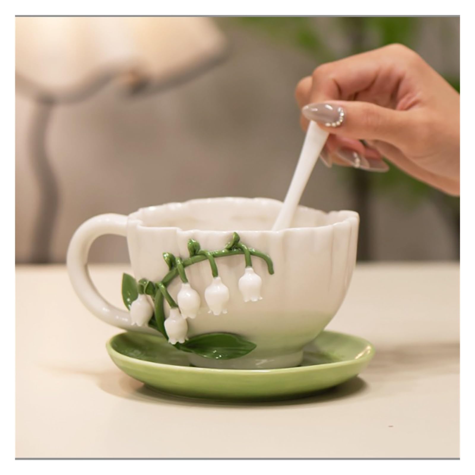 Tazas Y Jarras De Café Taza De Café Con Estampado De Flores En Relieve De Cerámica, Taza De Desayuno Para Té Cacao Y Leche