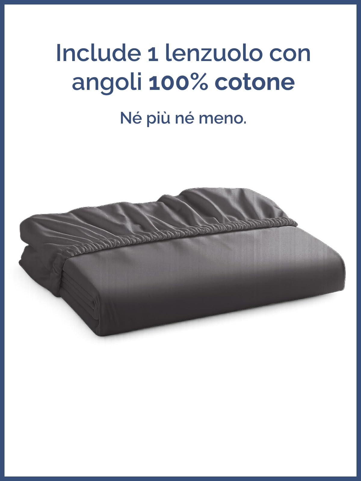 Lenzuolo con angoli 90x190cm - 100% cotone - Lenzuolo con angoli per materassi fino a 30 cm altezza - Biancheria premium 400 fili cotone - Certificato OEKO-TEX - Confezione singola - Grigio scuro