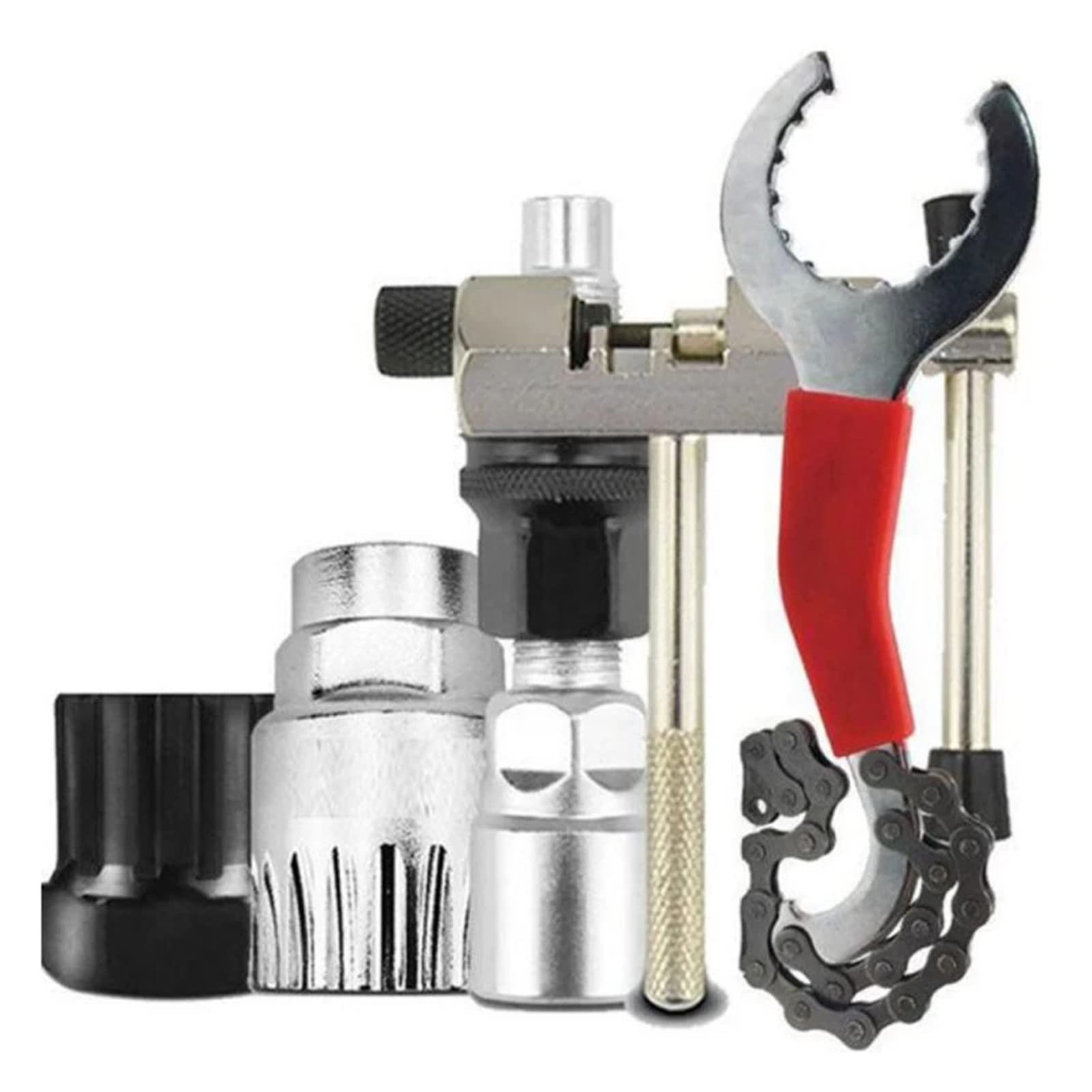 9 Pezzi Kit di Attrezzi Per Bici Attrezzi Per Riparazione Biciclette Chiave Per Rimozione Cassetta Estrattore Pedivella Movimento Centrale Ruota Libera Rimozione Manutenzione Pinze di Collegamento Int