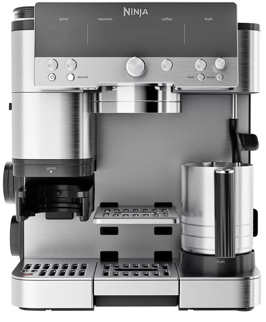 Ninja Luxe Café Premier Bean to Cup Coffee Machine – 3-in-1 Espresso, Filter & Cold Brew Maker with Built-In Grinder, Scale & Dual Froth System – 15+ Drink Settings & Barista Assist Technology