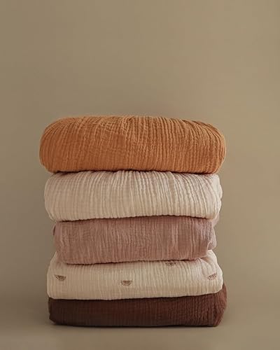 Vista 121 de Blissful Diary Sábanas de muselina para cuna, paquete y juego, sábanas ajustadas para Pack N Play, algodón suave para niños y niñas, paquete de 2