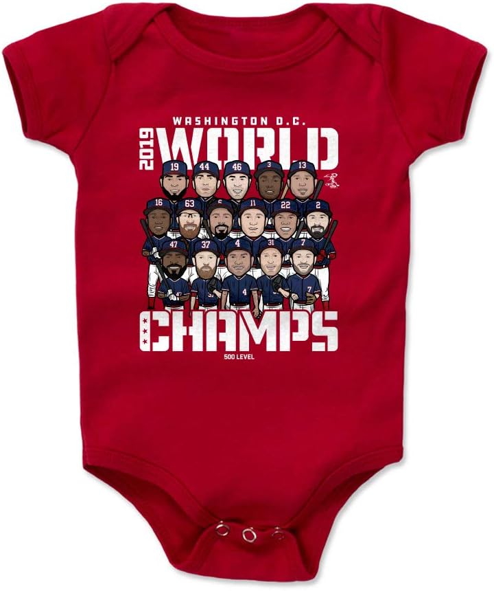 500 LEVEL Washington Baseball 2019 World Champs Baby Infant One Piece Bodysuit (3-24 Months)