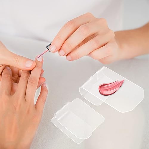 minkissy 2pcs Handheld Nail Art Mixing Trays Professional for Custom Mixing Design for Manicure and Eyeshadow Application(Transparent,7.7x7.7x2.7cm)