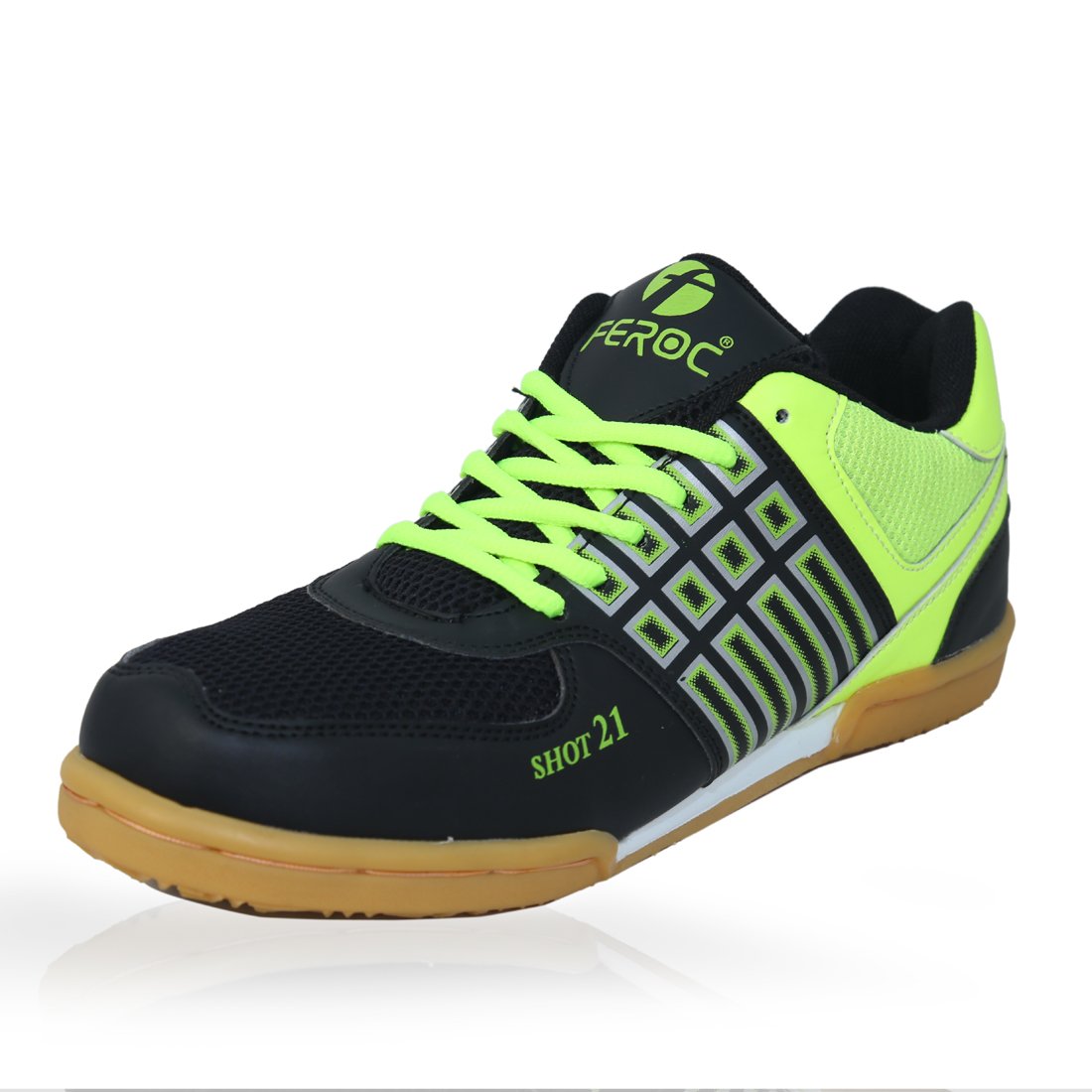 FEROC Shot 21 Unisex Badminton, Tennis,Vollyball Shoes (9, Black Green) (B01N6Y14BX) Amazon Price History, Amazon Price Tracker