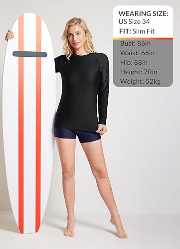 Miniatura 6 de BALEAF Camiseta de natación de manga larga para mujer protección solar UPF 50 camiseta de natación ligera