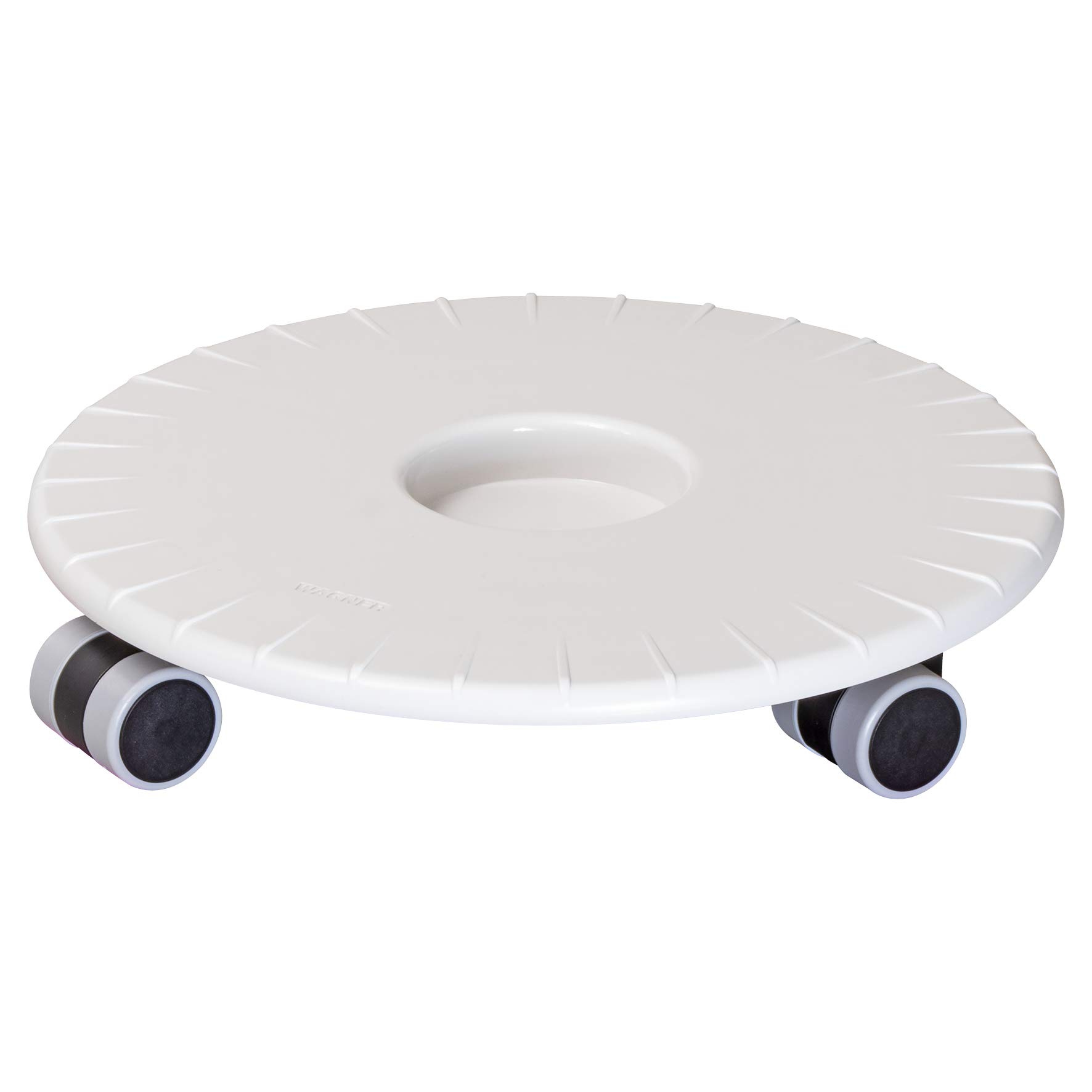 Wagner ULTRAFLAT Sottovaso Con Ruote Per Piante - 30x3 Cm, Plastica ABS Bianca, Portata 100 Kg, Impermeabile, Per Interni - 20045101
