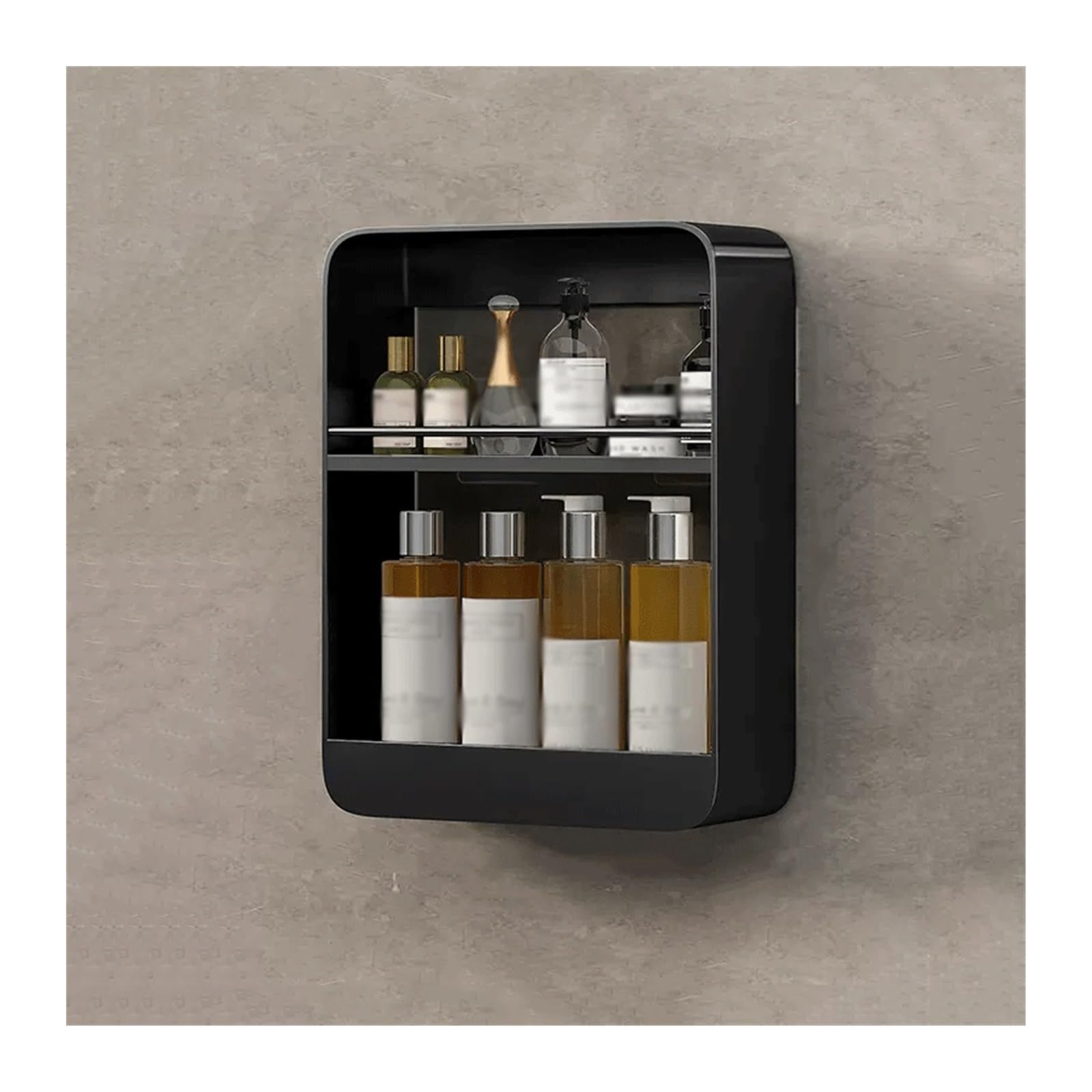 Mensola Doccia Può Contenere Sapone Scaffale da parete for WC Scaffale for lavabo Scaffale for cosmetici Scaffale da parete in metallo senza foratura Organizza i Tuoi Prodotti da Bagno e Cucina(Nero)